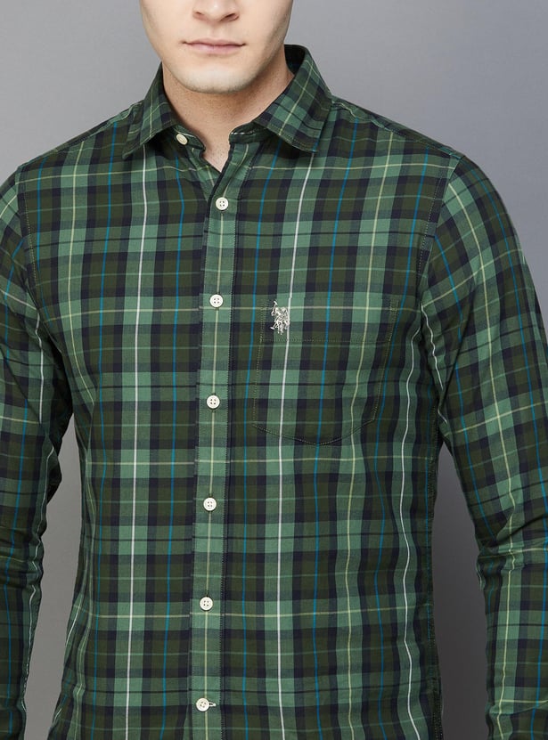 U.S. POLO ASSN. Men Checked Regular Fit Casual Shirt