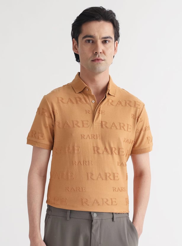 Buy RARE RABBIT Men Embossed Regular Fit Polo T-shirt from Rare