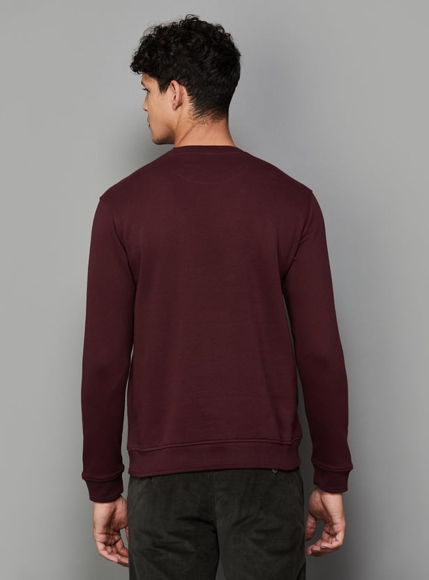 ALLEN SOLLY Men Solid Crew Neck Sweatshirt