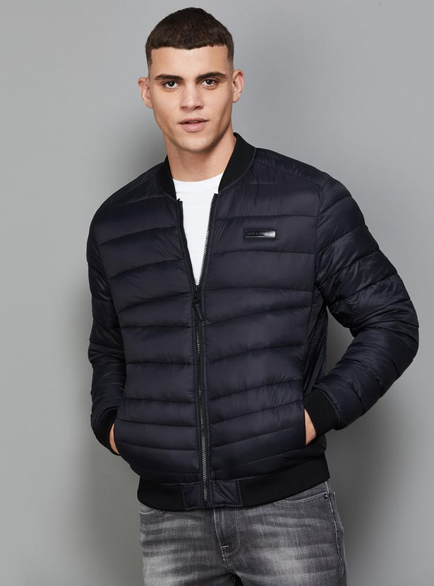 JACK & JONES Men Solid Bomber Jacket