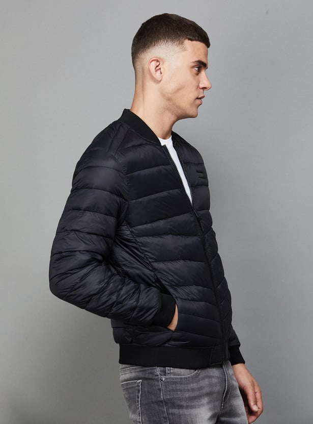 JACK & JONES Men Solid Bomber Jacket