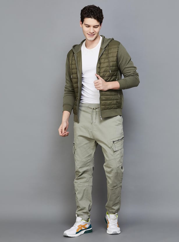 CELIO Men Solid Hooded Puffer Jacket