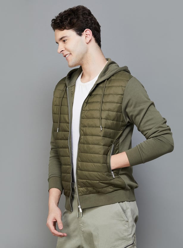 CELIO Men Solid Hooded Puffer Jacket