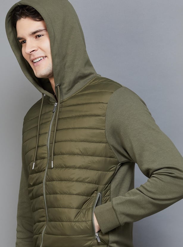 CELIO Men Solid Hooded Puffer Jacket