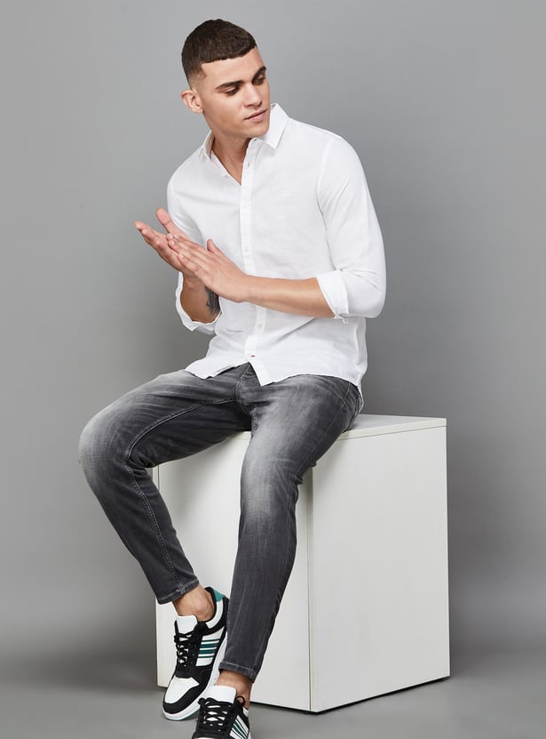 BEING HUMAN Men Solid Slim Fit Casual Shirt