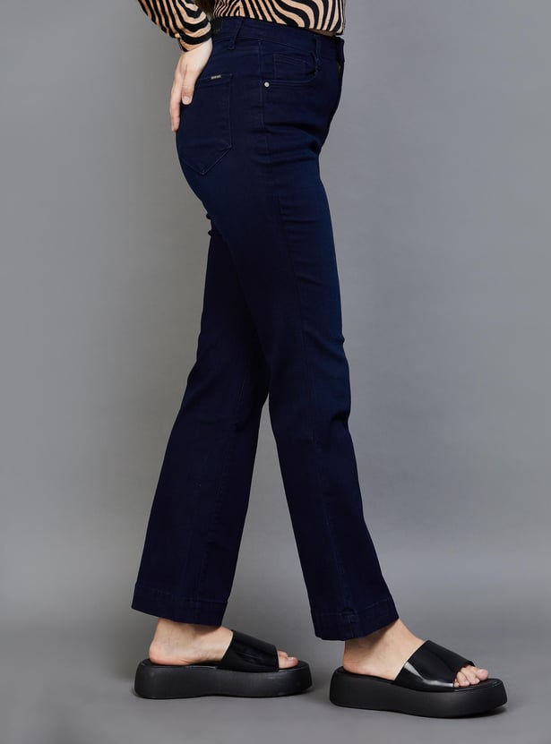 KRAUS Women Dark Washed Flared Jeans