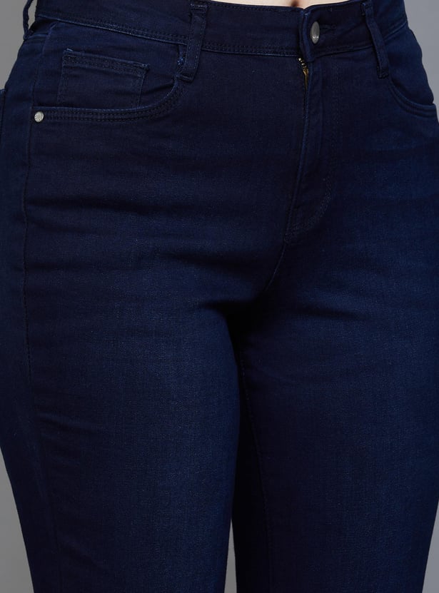 KRAUS Women Dark Washed Flared Jeans