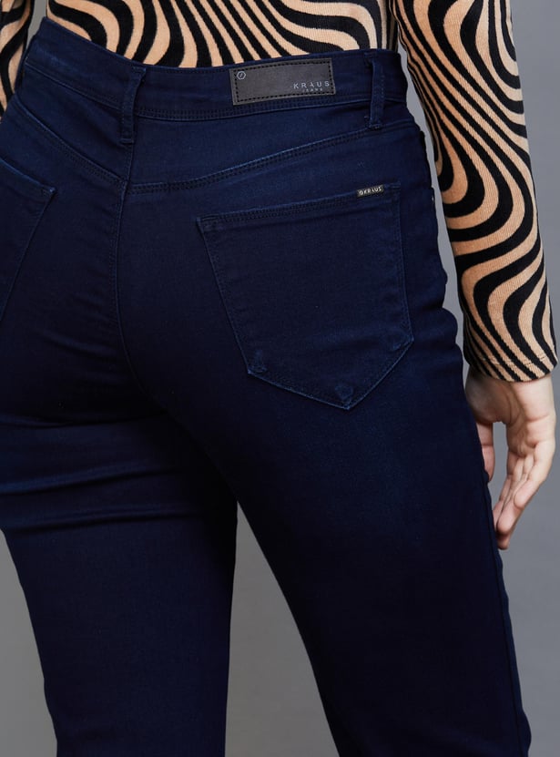 KRAUS Women Dark Washed Flared Jeans