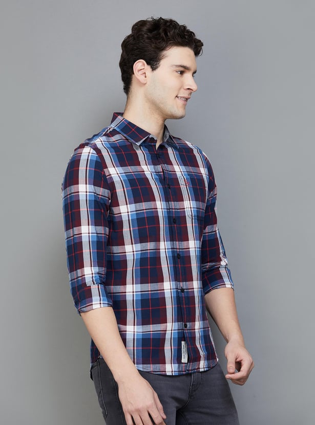 BEING HUMAN Men Checked Slim Fit Casual Shirt