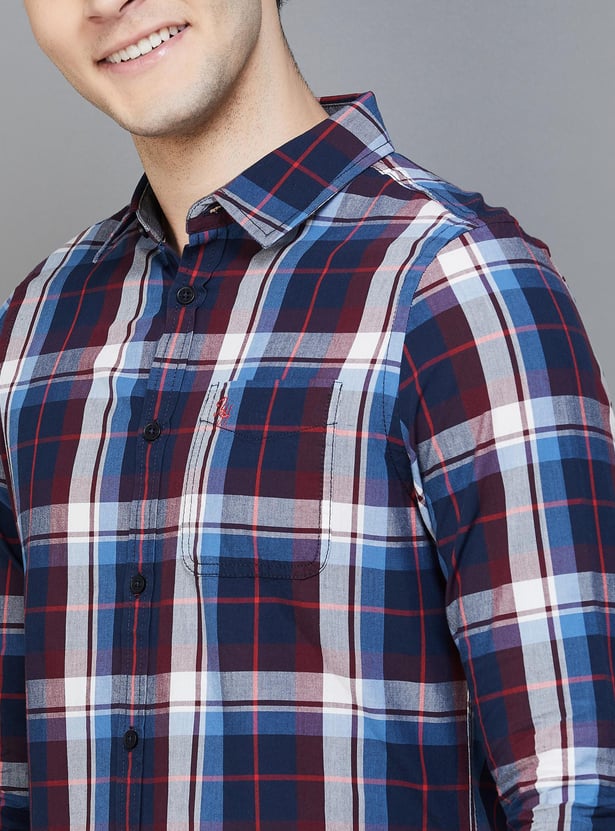 BEING HUMAN Men Checked Slim Fit Casual Shirt