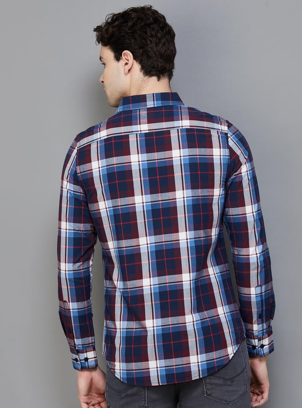BEING HUMAN Men Checked Slim Fit Casual Shirt