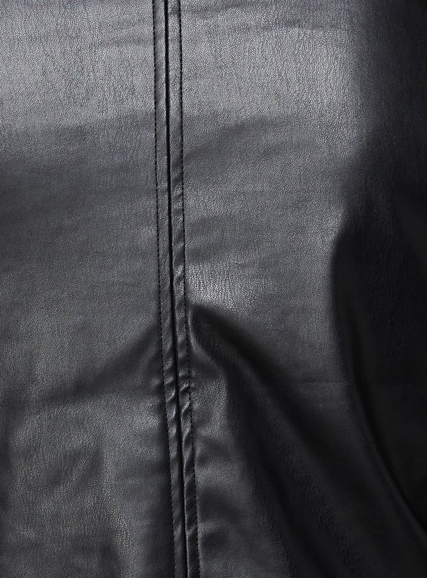 CELIO Men Solid Biker Jacket