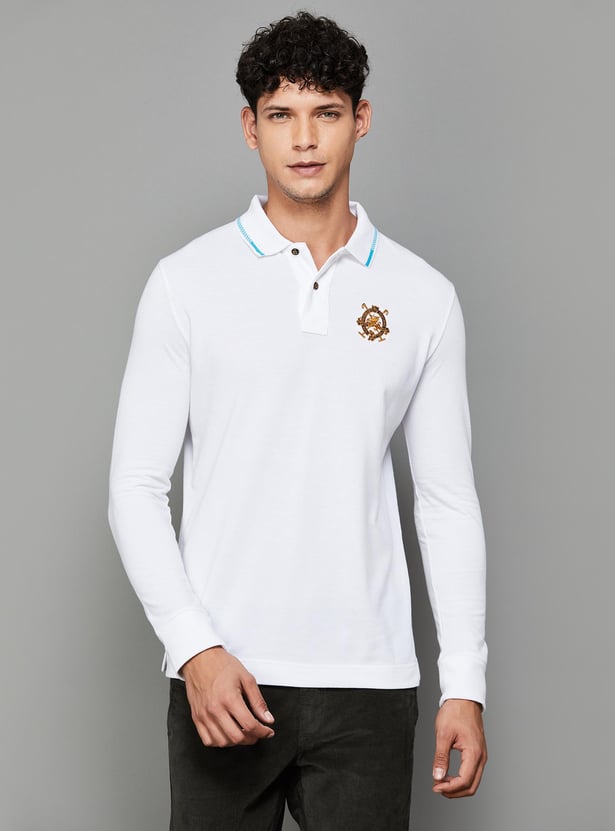 FAHRENHEIT Men Solid Slim Fit Polo T-shirt