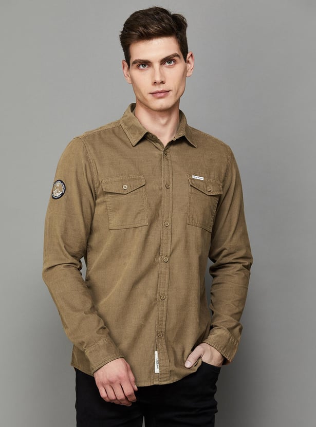 Buy BEING HUMAN Men Textured Slim Fit Casual Shirt from Being