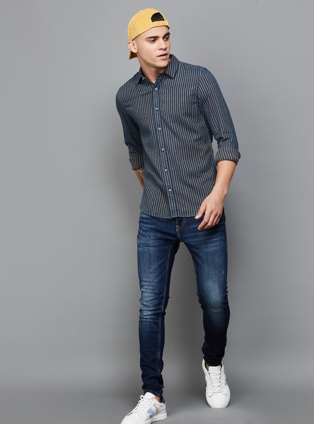 UNITED COLORS OF BENETTON Men Striped Slim Fit Casual Shirt