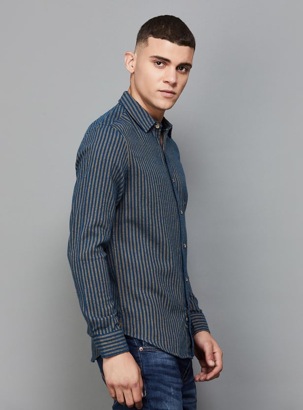 UNITED COLORS OF BENETTON Men Striped Slim Fit Casual Shirt