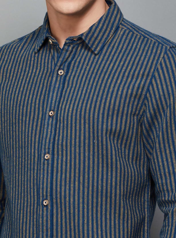 UNITED COLORS OF BENETTON Men Striped Slim Fit Casual Shirt