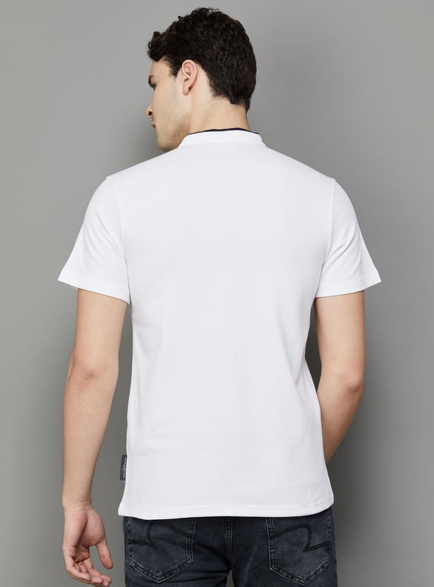 UNITED COLORS OF BENETTON Men Solid Henley Neck T-shirt