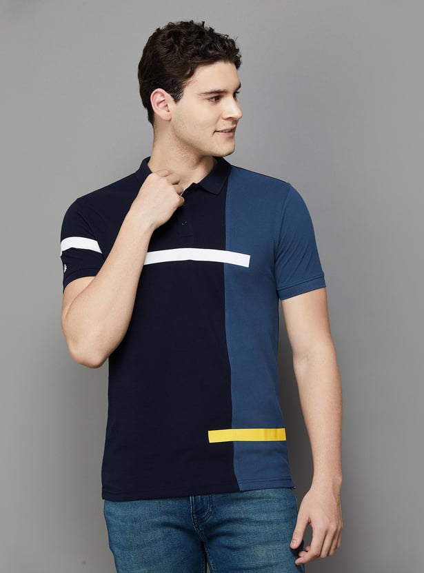 UNITED COLORS OF BENETTON Men Colourblocked Regular Fit Polo T-shirt