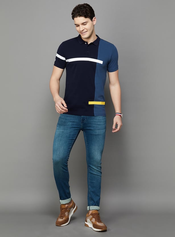 UNITED COLORS OF BENETTON Men Colourblocked Regular Fit Polo T-shirt