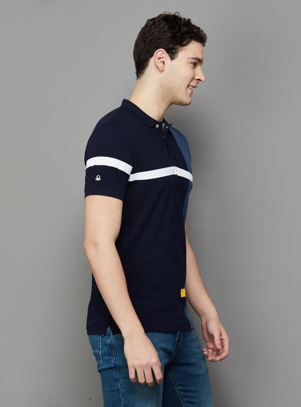 UNITED COLORS OF BENETTON Men Colourblocked Regular Fit Polo T-shirt
