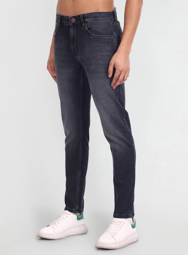 FLYING MACHINE Men Stonewashed Slash Slim Tapered Jeans
