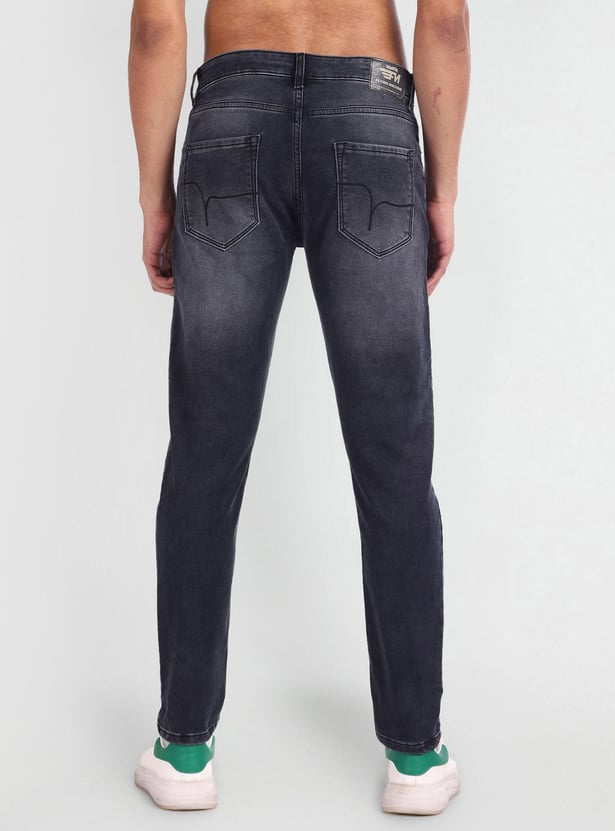 FLYING MACHINE Men Stonewashed Slash Slim Tapered Jeans