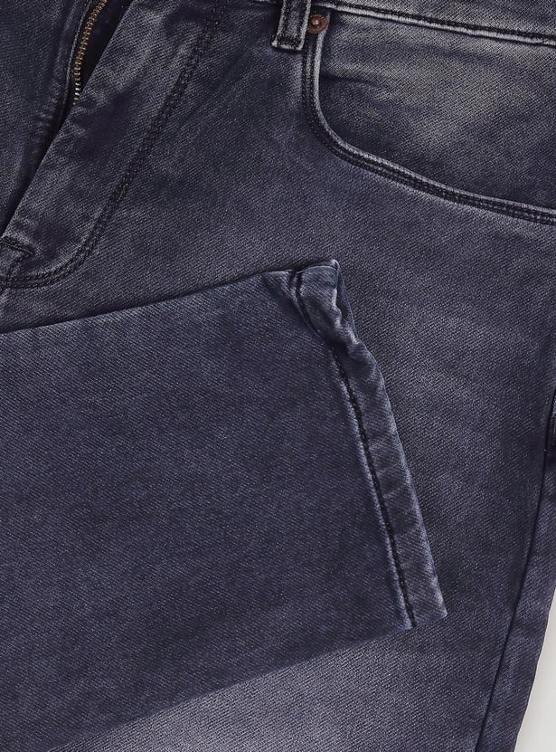 FLYING MACHINE Men Stonewashed Slash Slim Tapered Jeans