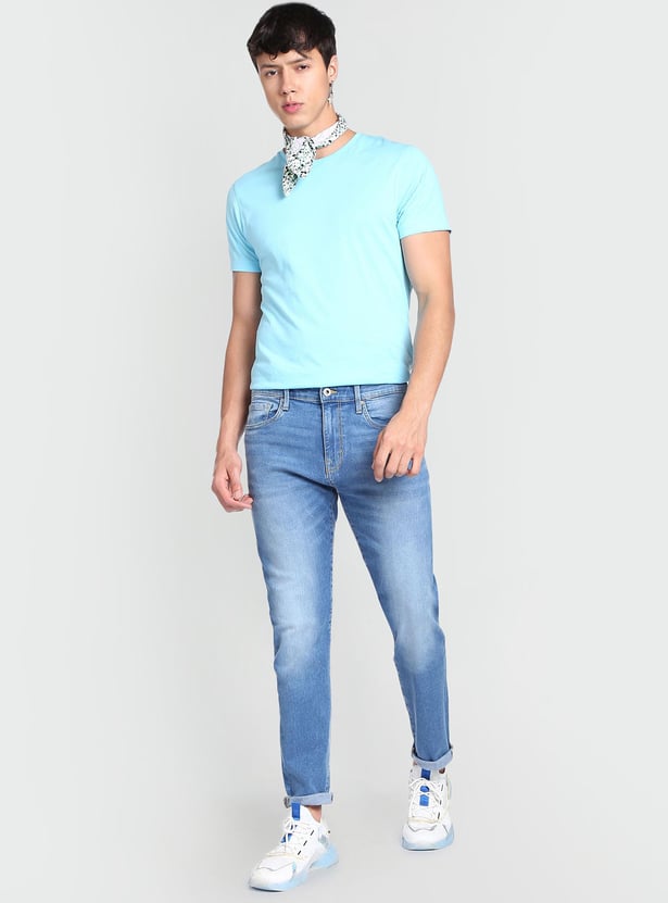 FLYING MACHINE Men Stonewash Slim Tapered Jeans