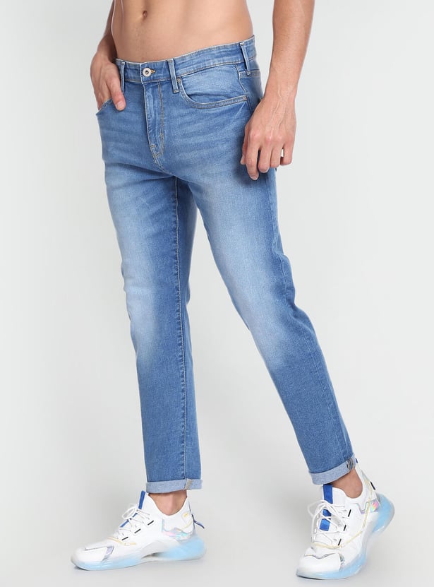 FLYING MACHINE Men Stonewash Slim Tapered Jeans