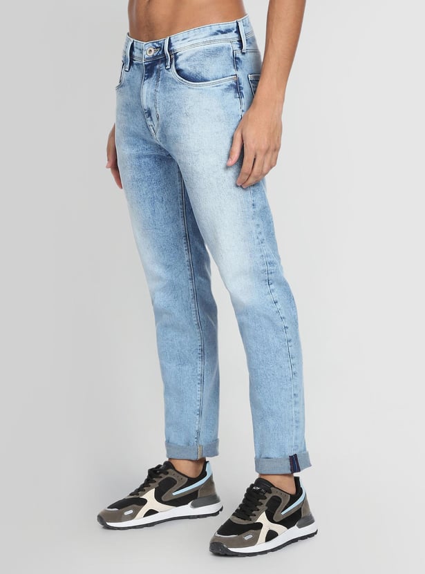 FLYING MACHINE Men Stonewashed Slim Tapered Jeans
