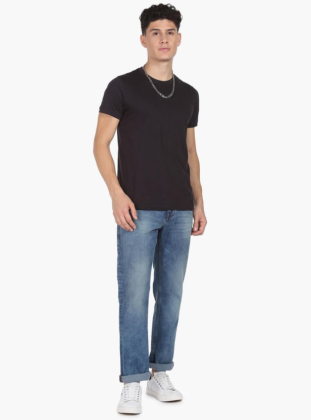 FLYING MACHINE Men Django Fit Stonewash Jeans (Straight)
