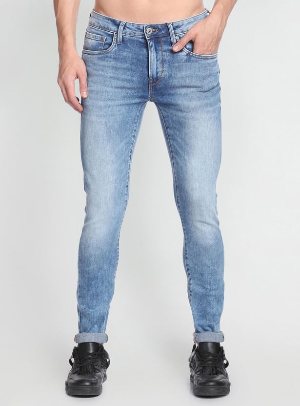 FLYING MACHINE Men Stonewashed Super Skinny Fit Jeans