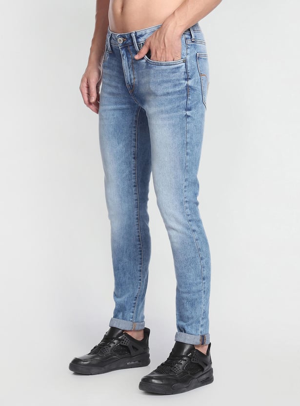 FLYING MACHINE Men Stonewashed Super Skinny Fit Jeans