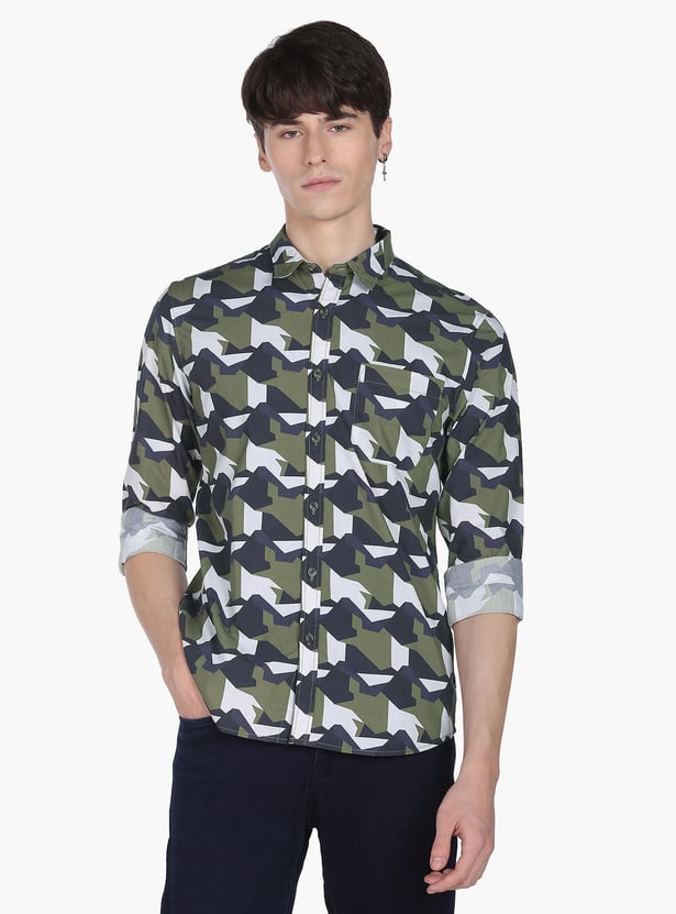 FLYING MACHINE Men Abstract Printed Regular Fit Casual Shirt