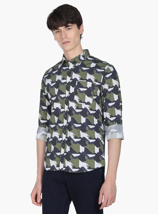 FLYING MACHINE Men Abstract Printed Regular Fit Casual Shirt
