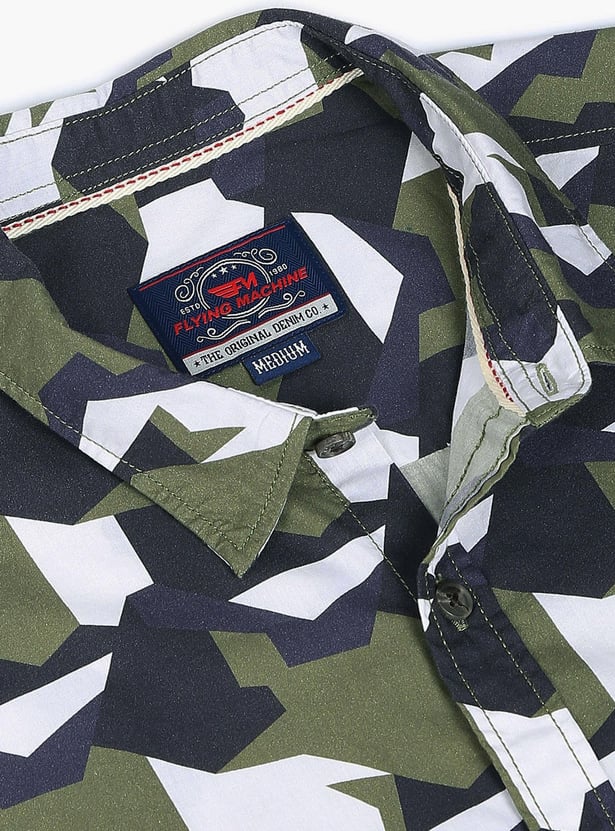 FLYING MACHINE Men Abstract Printed Regular Fit Casual Shirt