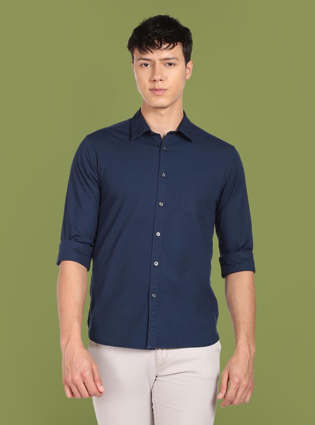 FLYING MACHINE Men Solid Slim Fit Casual Shirt