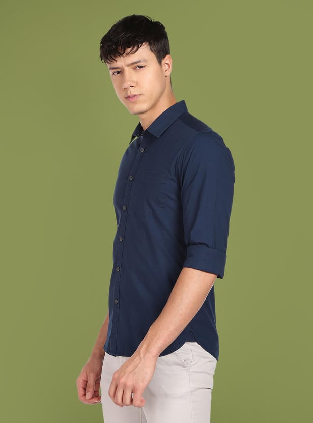 FLYING MACHINE Men Solid Slim Fit Casual Shirt