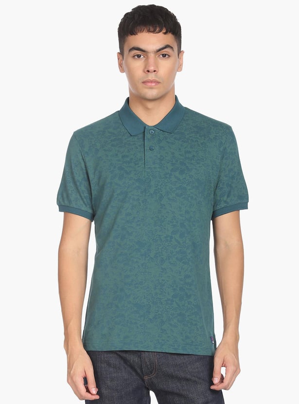 FLYING MACHINE Men Printed Regular Fit Polo T-shirt
