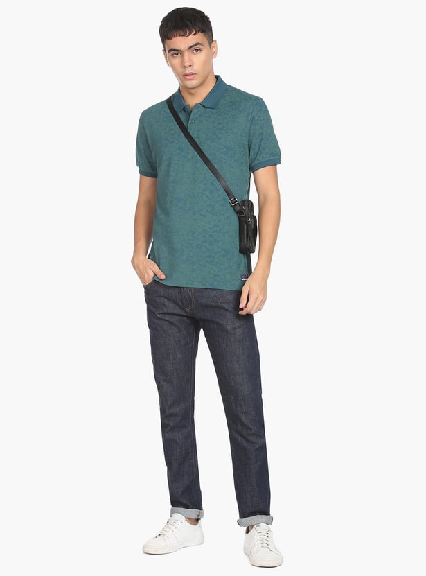 FLYING MACHINE Men Printed Regular Fit Polo T-shirt