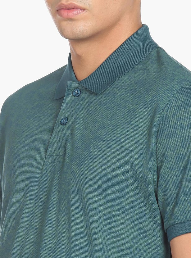 FLYING MACHINE Men Printed Regular Fit Polo T-shirt