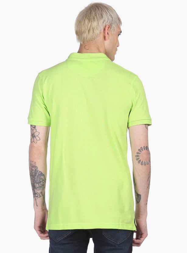 FLYING MACHINE Men Solid Regular Fit Polo T-shirt