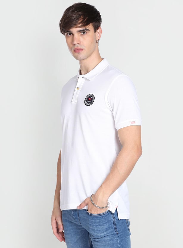FLYING MACHINE Men Solid Regular Fit Polo T-shirt