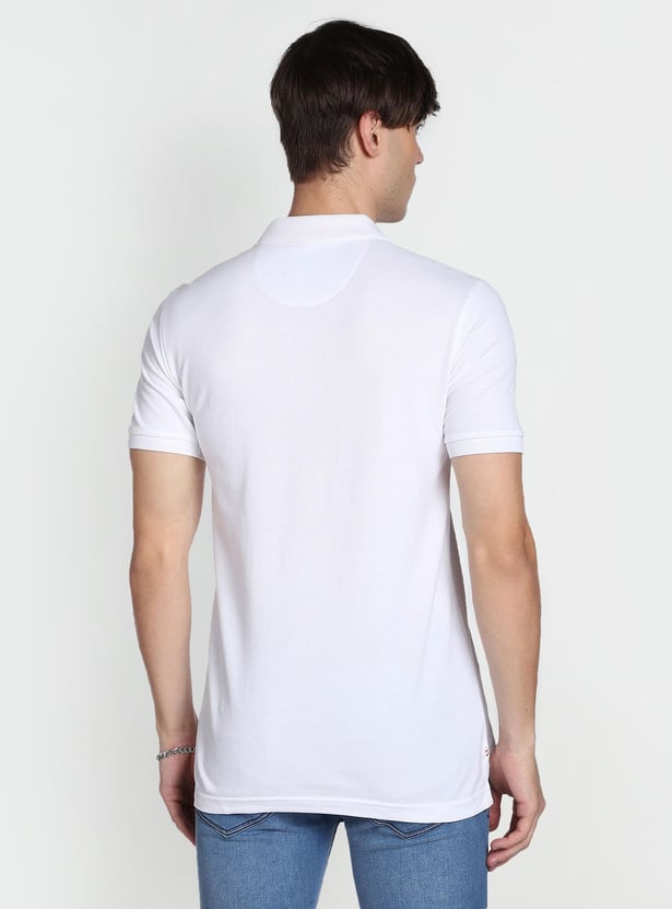 FLYING MACHINE Men Solid Regular Fit Polo T-shirt