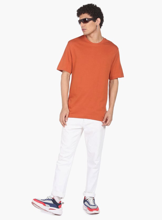 FLYING MACHINE Men Solid Regular Fit T-shirt