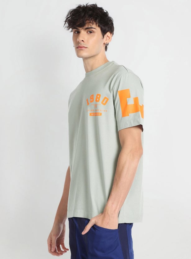 FLYING MACHINE Men Printed Oversized Fit Crew Neck T-shirt