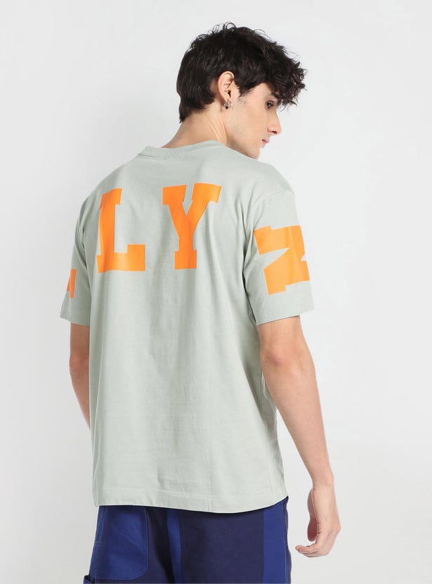 FLYING MACHINE Men Printed Oversized Fit Crew Neck T-shirt