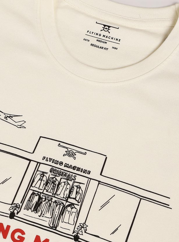 FLYING MACHINE Men Graphic Printed Regular Fit T-shirt