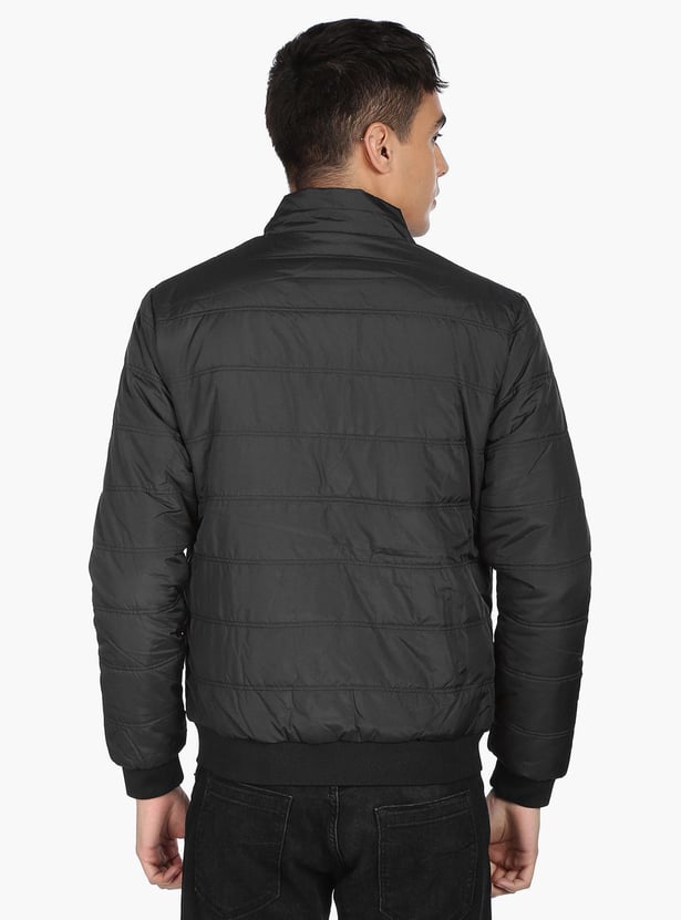 FLYING MACHINE Men Solid High-Neck Puffer Jacket